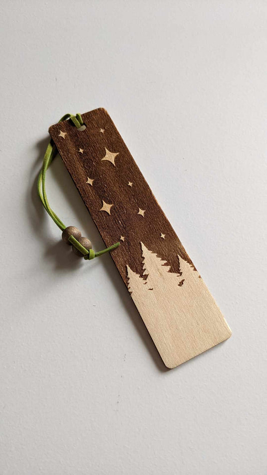 Forest Night Wooden Bookmarks