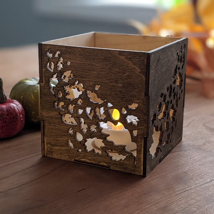 Leaves Tealight Lantern