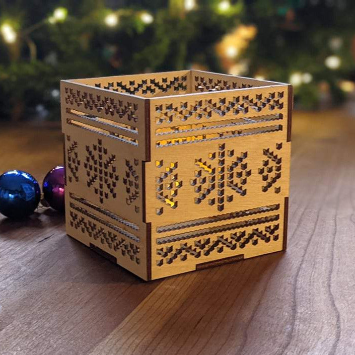 "Winter Sweater" Tealight Lantern