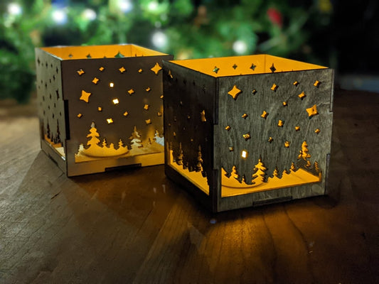 Forest Night Tealight Lantern