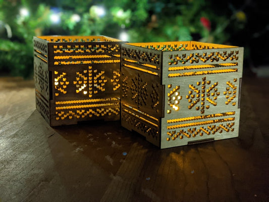 "Winter Sweater" Tealight Lantern