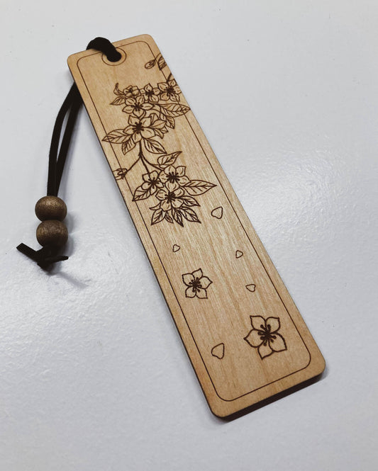 Cherry Blossom Wooden Bookmark