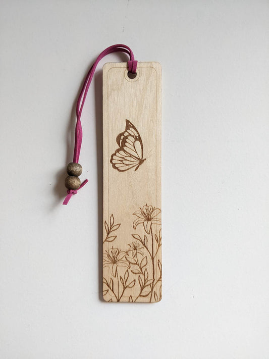 Garden Butterfly Wooden Bookmark