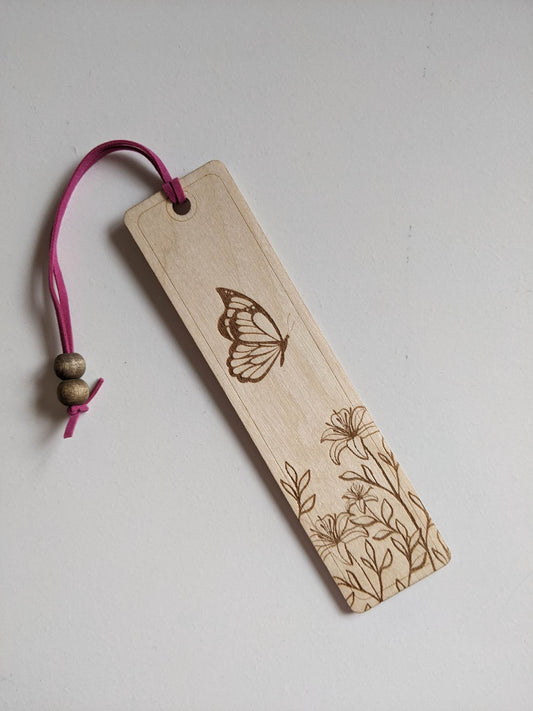 Garden Butterfly Wooden Bookmark