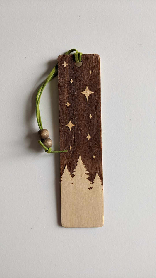 Forest Night Wooden Bookmarks
