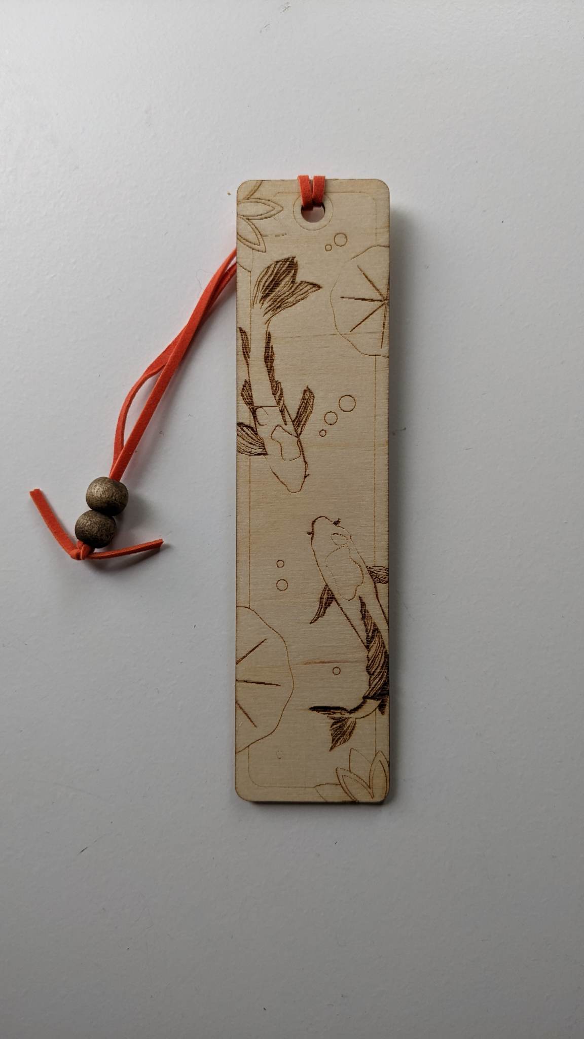 Koi Pond Wooden Bookmark