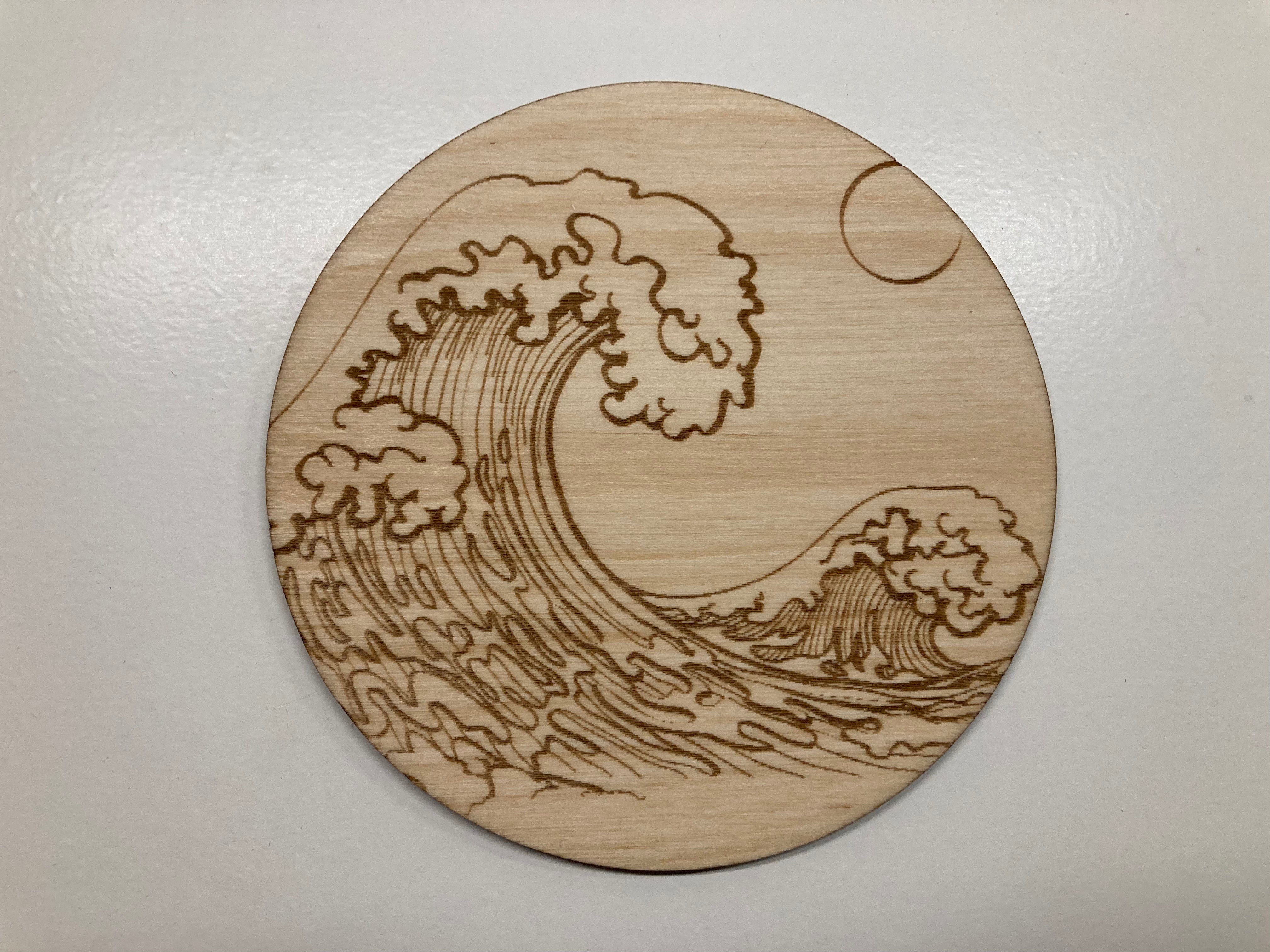 Wave Patterned Coaster Waves Coaster – Embark Wood