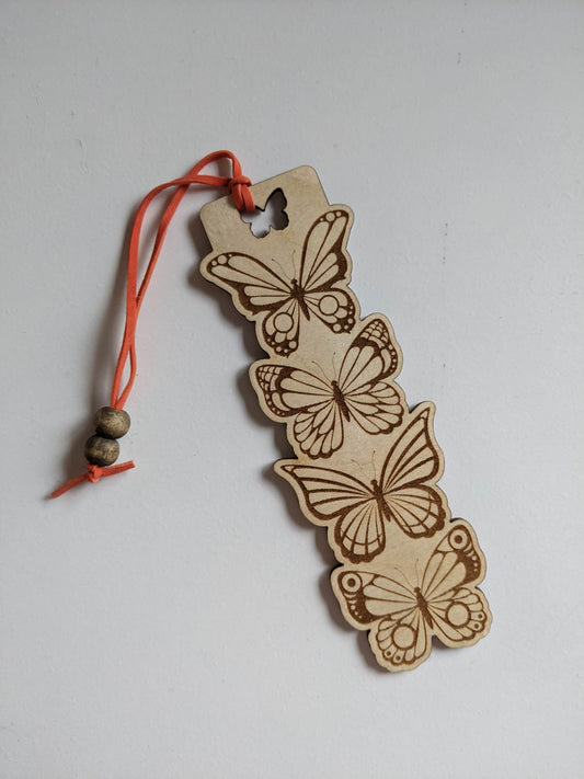Butterflies Wooden Bookmark