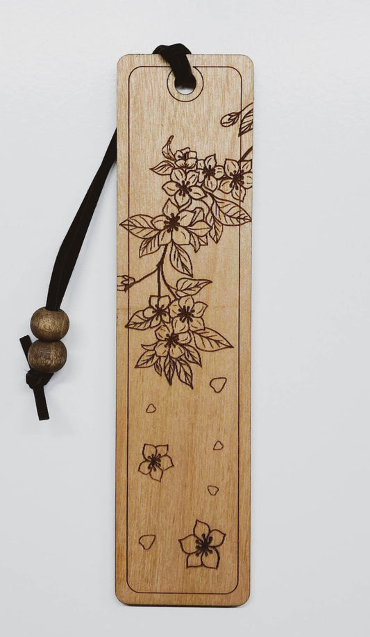Cherry Blossom Wooden Bookmark