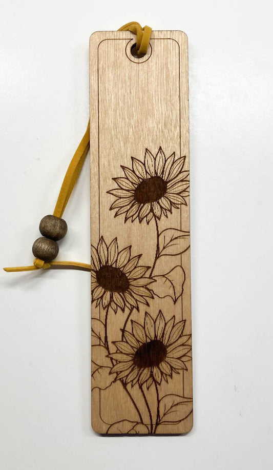 Sunflowers Wooden Bookmark